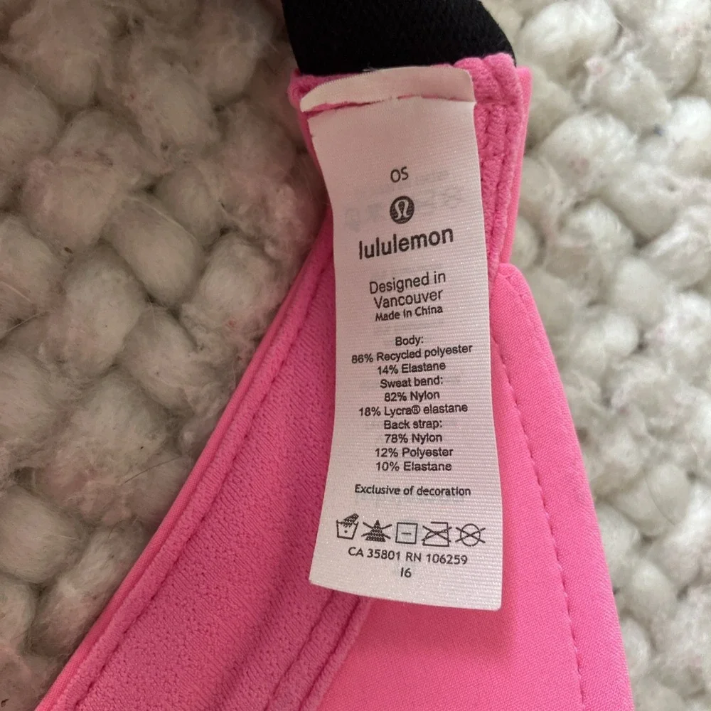 Lululemon Women's Fast Paced Wide Band Running Adjustable Visor Pink
